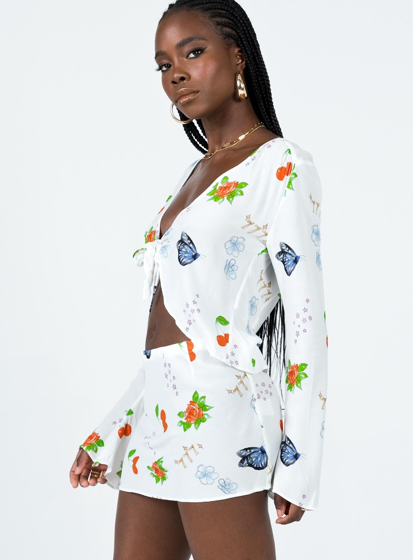 Drawn To You Mini Skirt Multi sold by Princess Polly product image thumbnail 4