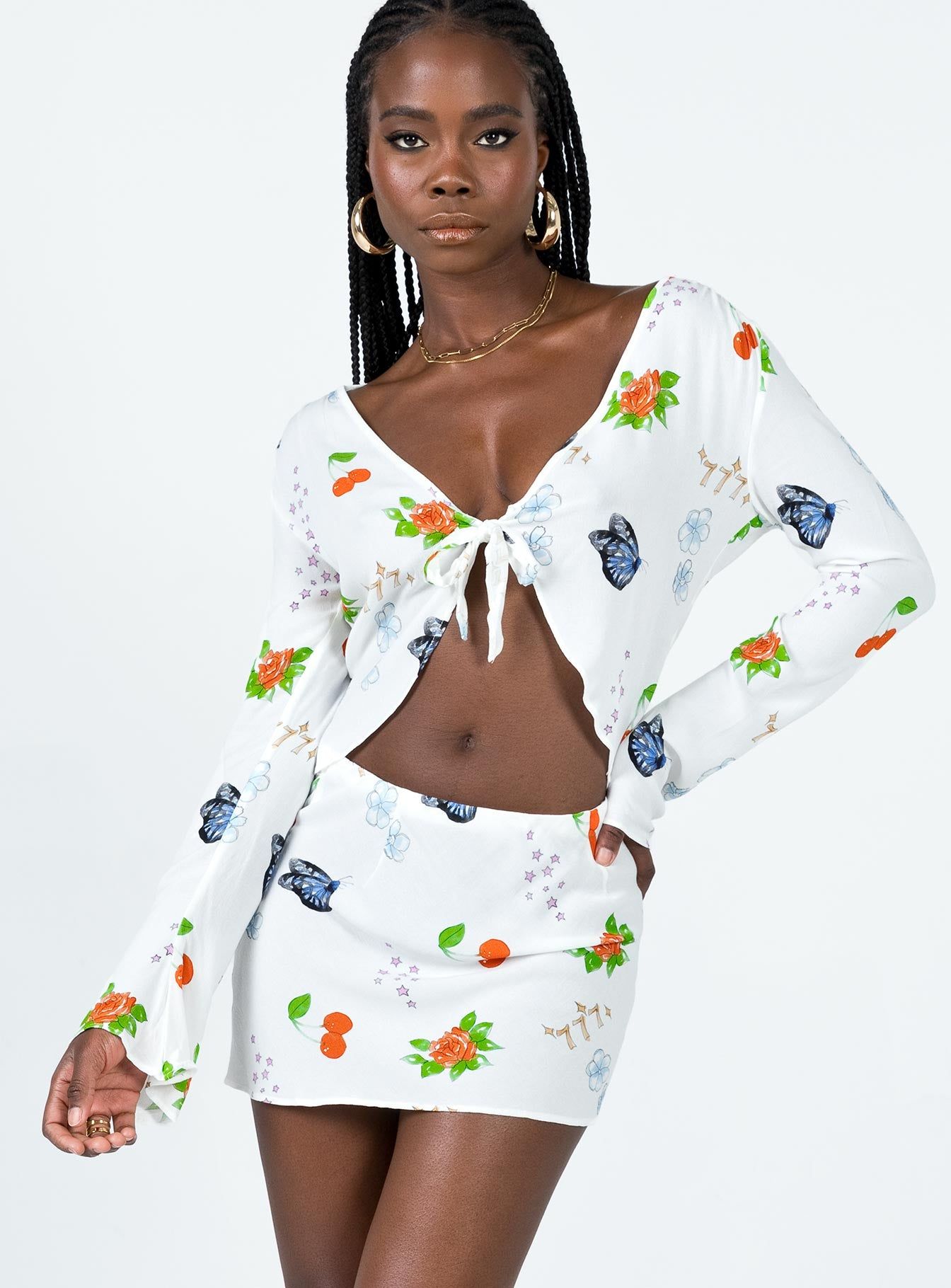 Drawn To You Mini Skirt Multi sold by Princess Polly product image thumbnail 2