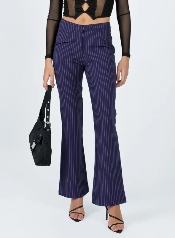 Hargrave Pinstripe Pants Navy sold by Princess Polly