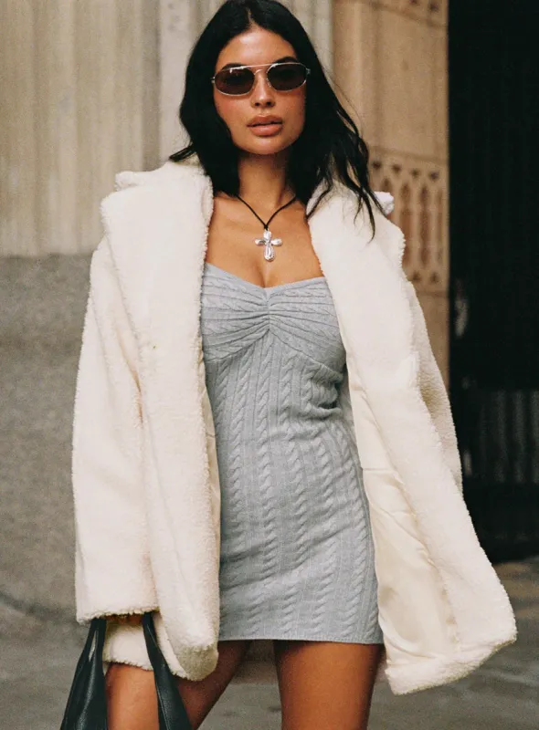 Wirilda Shearling Coat Cream sold by Princess Polly