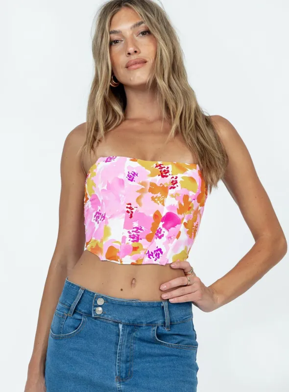 Waverly Strapless Top Pink sold by Princess Polly