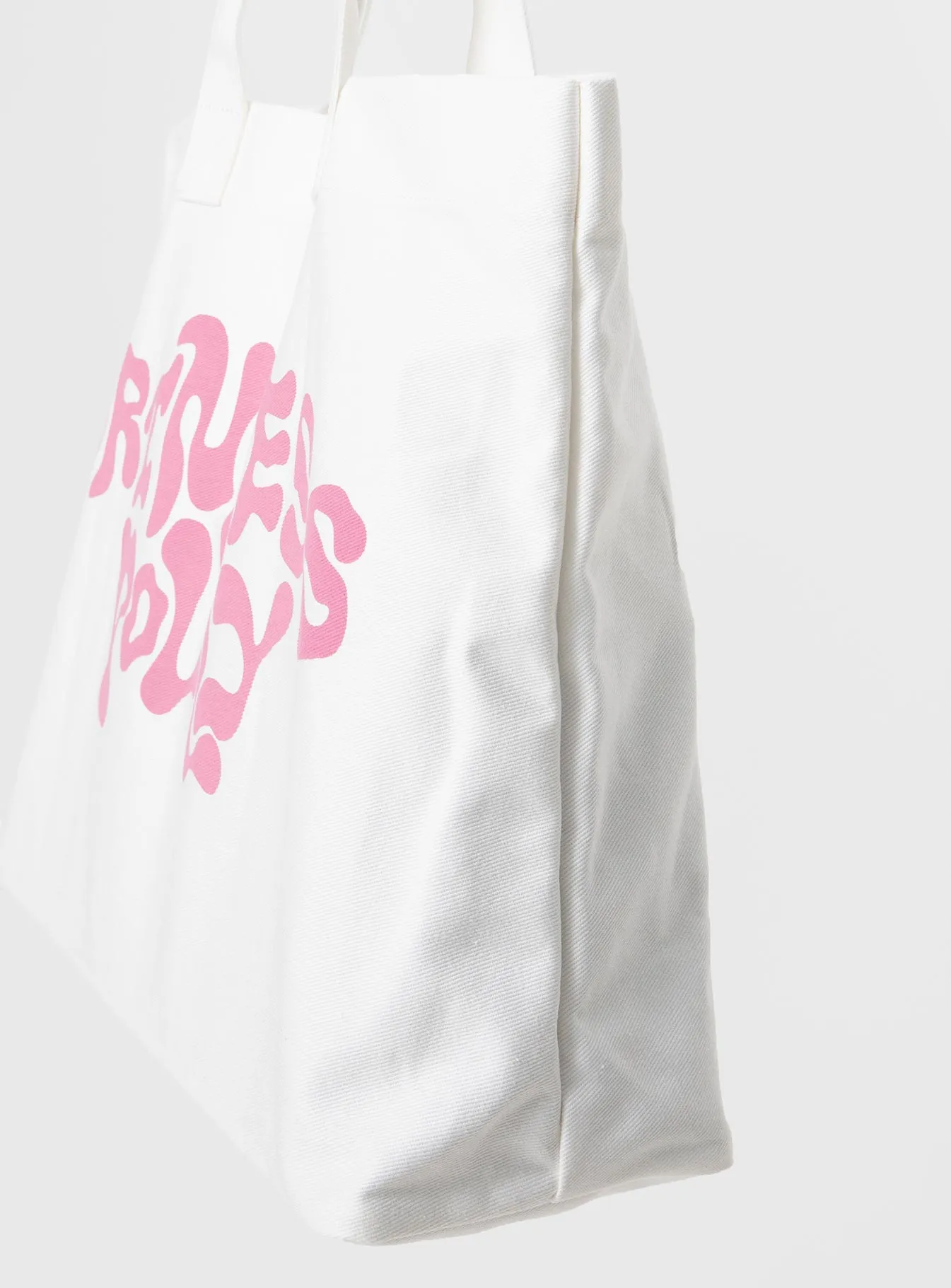 Princess Polly Tote Bag Squiggle Text White / Pink sold by Princess Polly product image thumbnail 3
