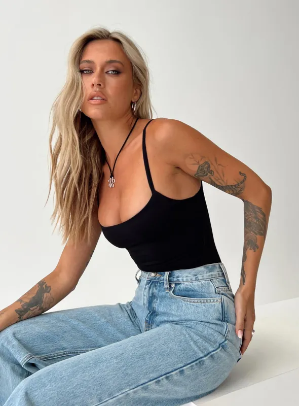 Off Stage Bodysuit Black sold by Princess Polly