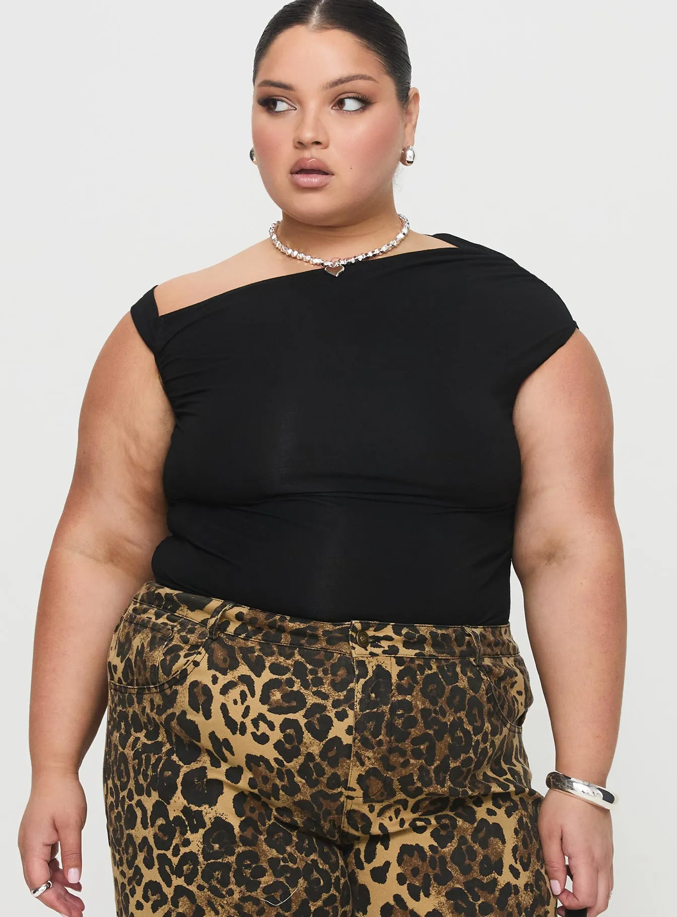 Beller Bodysuit Black Curve sold by Princess Polly