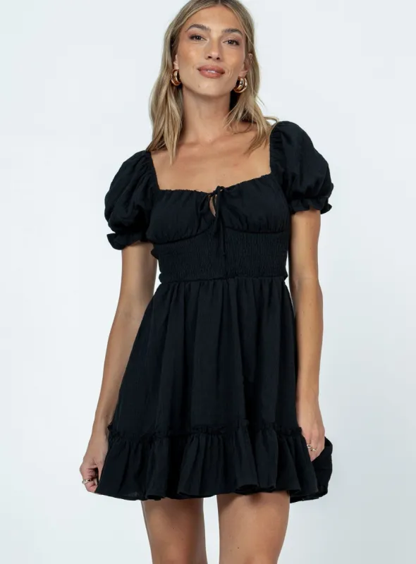 Starley Mini Dress Black sold by Princess Polly