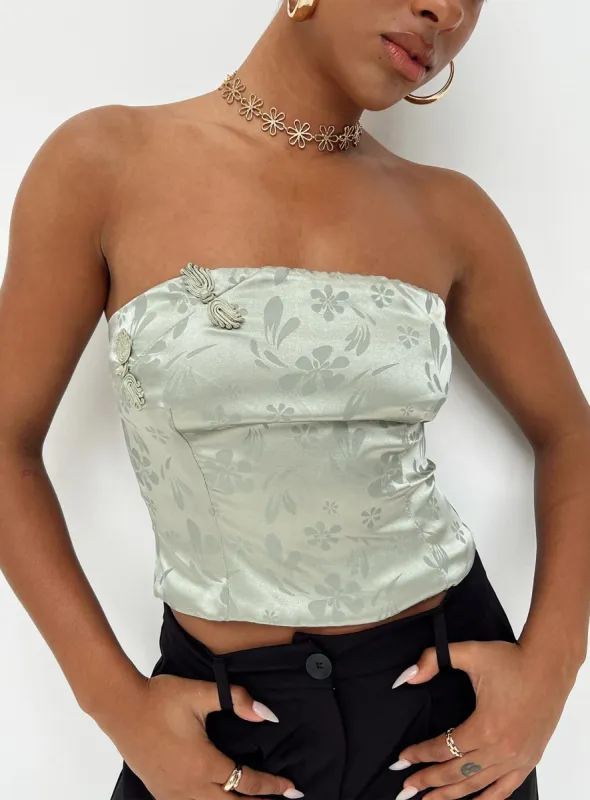 Lalor Strapless Top Green made by Princess Polly