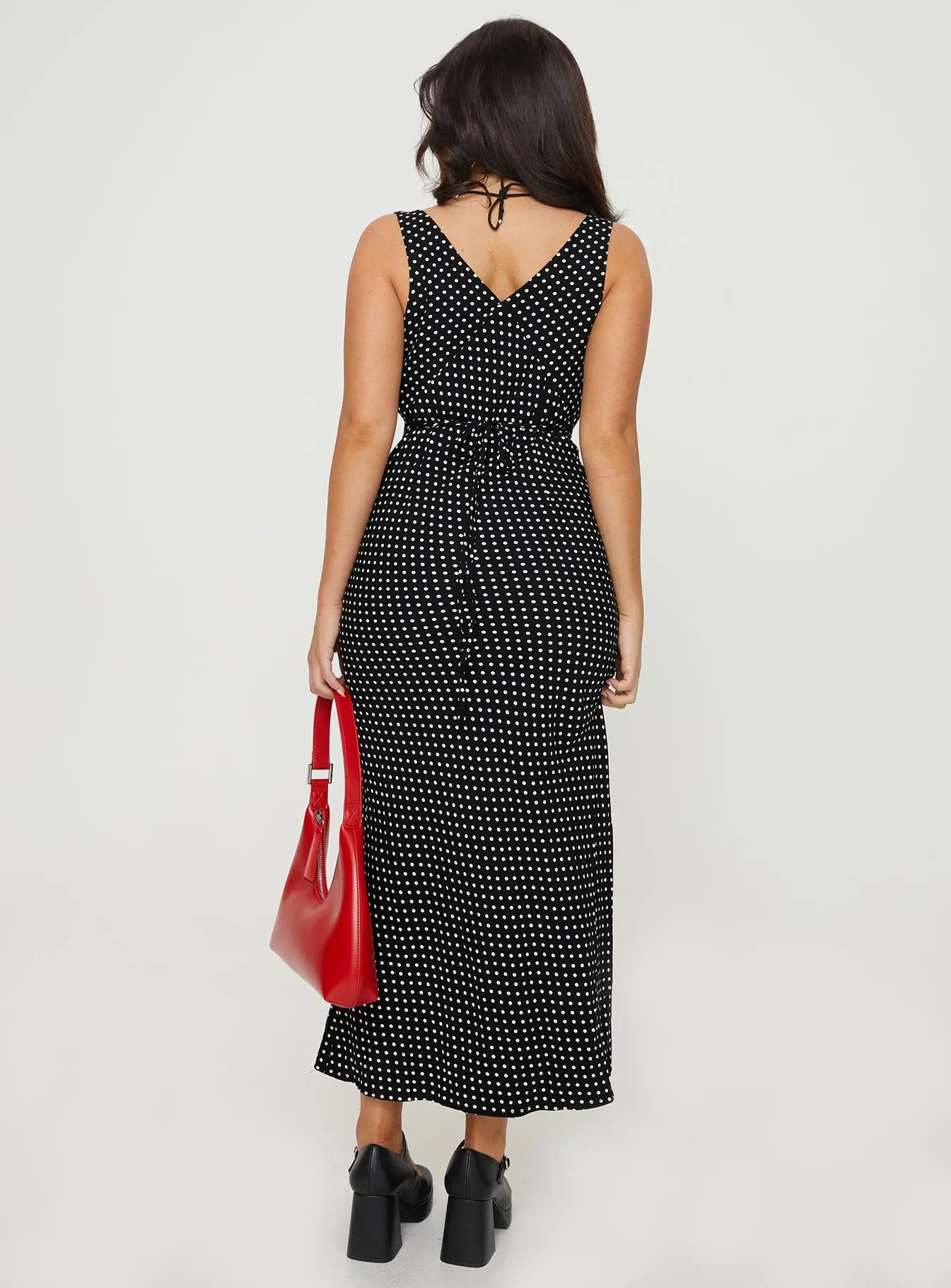 Nellie Maxi Dress Black Polka Dot Petite sold by Princess Polly product image thumbnail 5