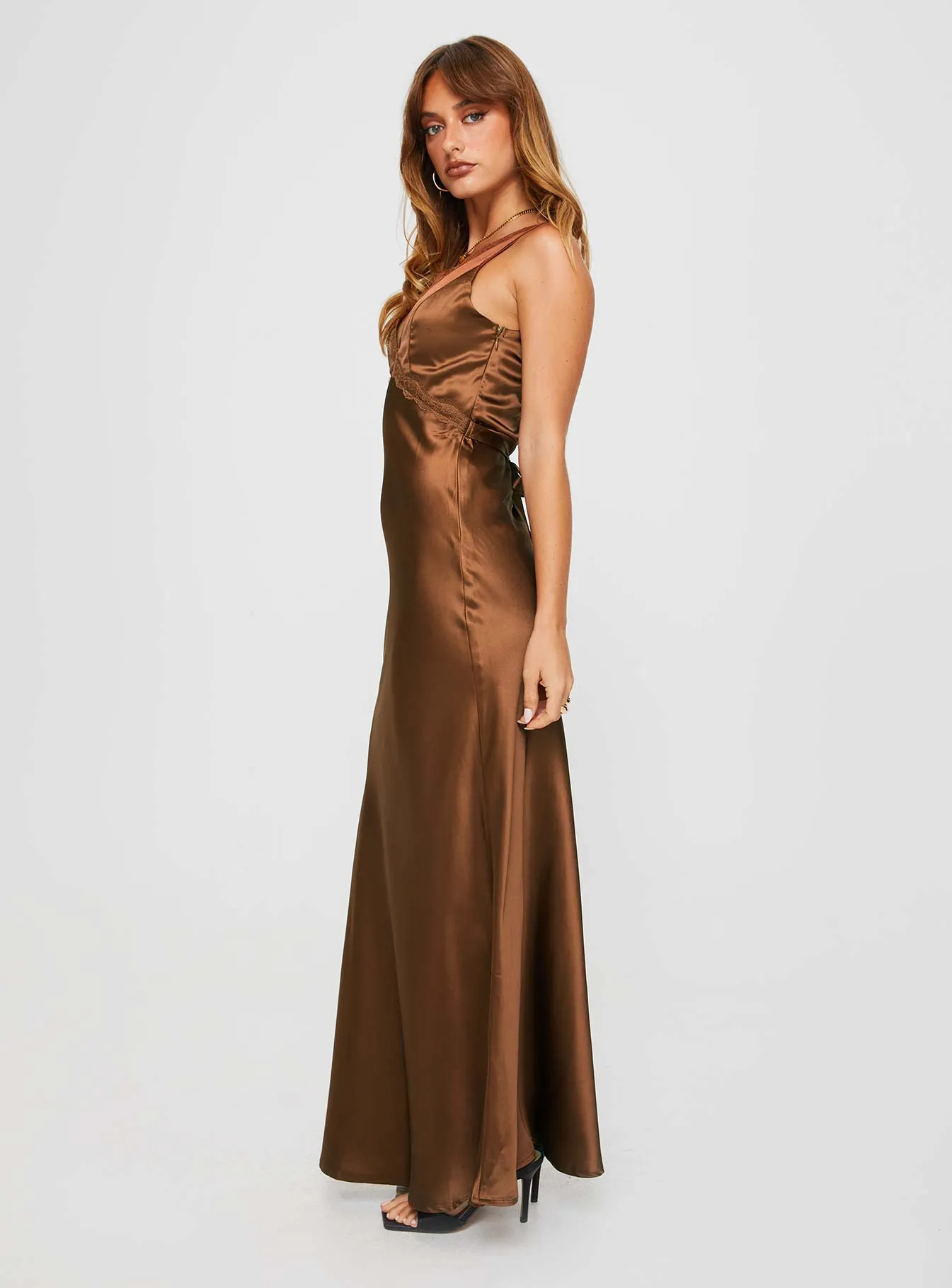 Galloway Maxi Dress Brown sold by Princess Polly product image thumbnail 4