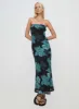 Celik Maxi Dress Black / Blue Floral sold by Princess Polly