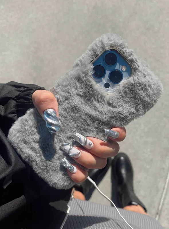 Camille Textured iPhone Case Grey sold by Princess Polly