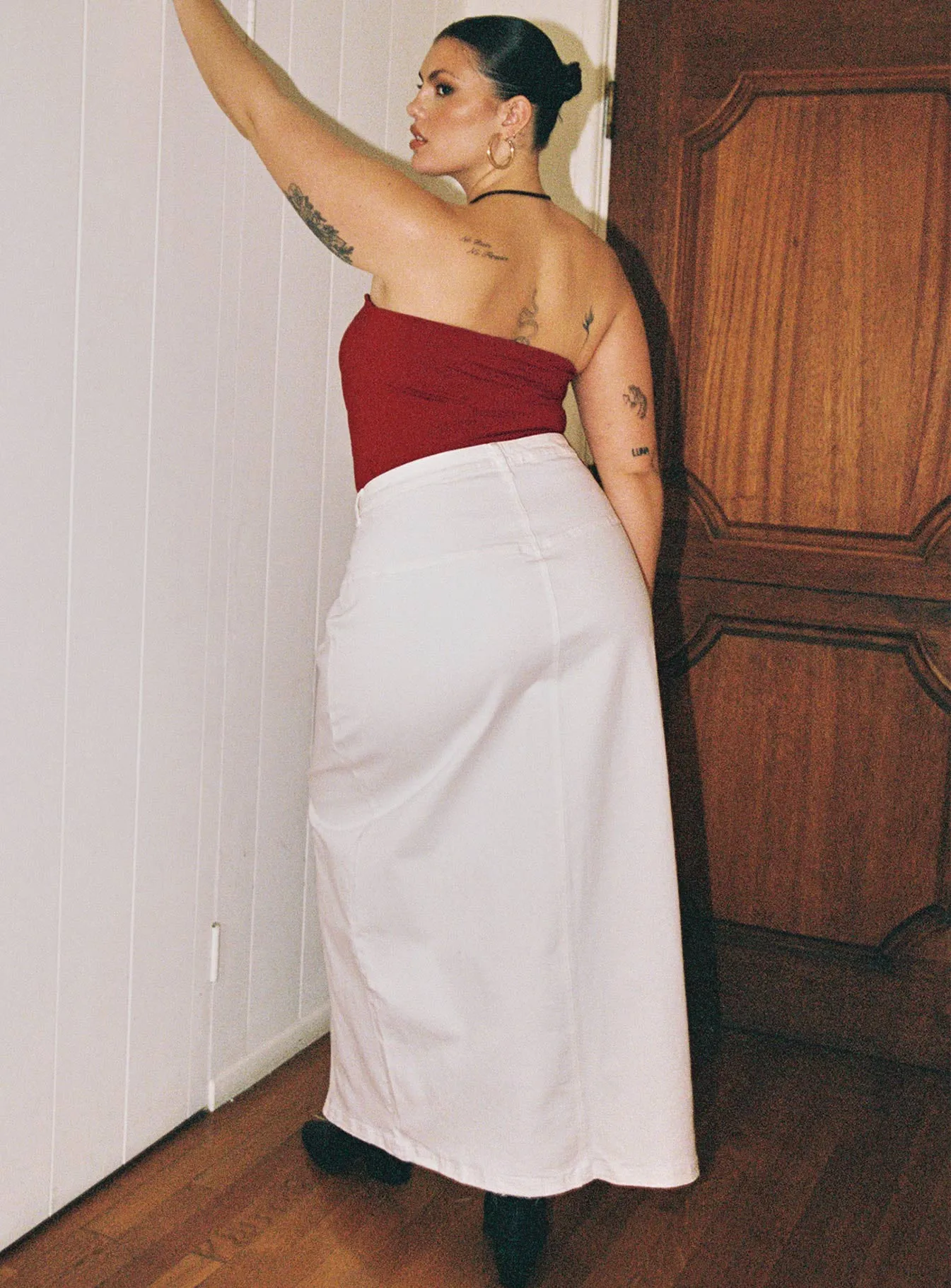 Batkins Maxi Skirt Cream Curve sold by Princess Polly product image thumbnail 4