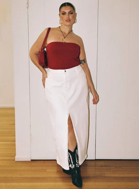 Batkins Maxi Skirt Cream Curve sold by Princess Polly