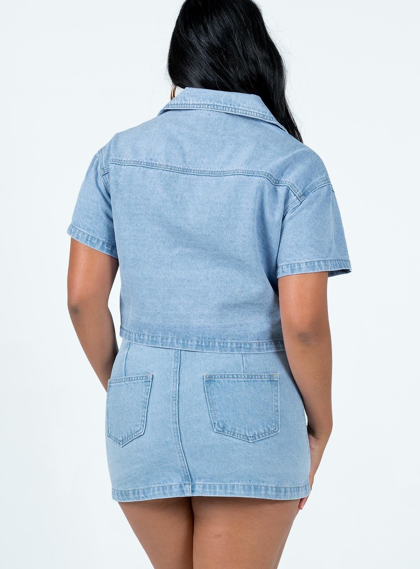 The Justin Mini Skirt Denim sold by Princess Polly product image thumbnail 5