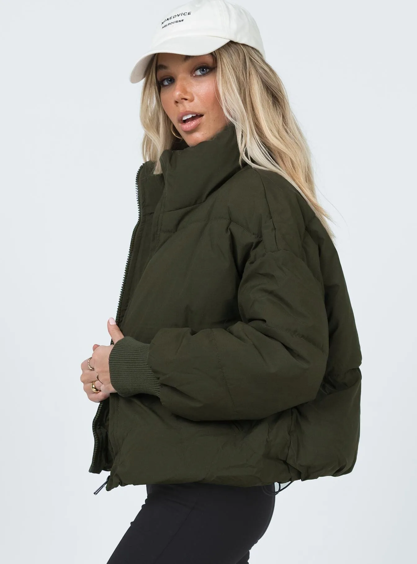 Abe Puffer Jacket Khaki sold by Princess Polly product image thumbnail 4
