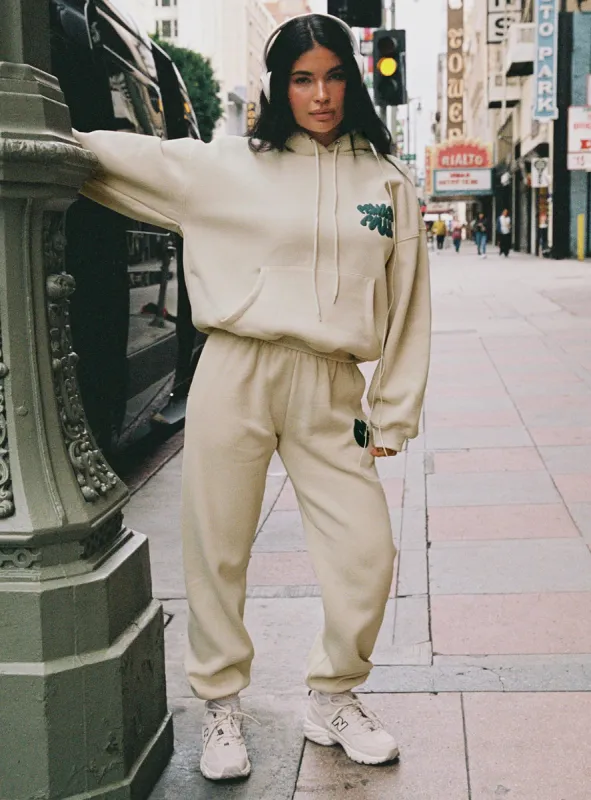 Princess Polly Track Pants Bubble Text Stone / Slate sold by Princess Polly