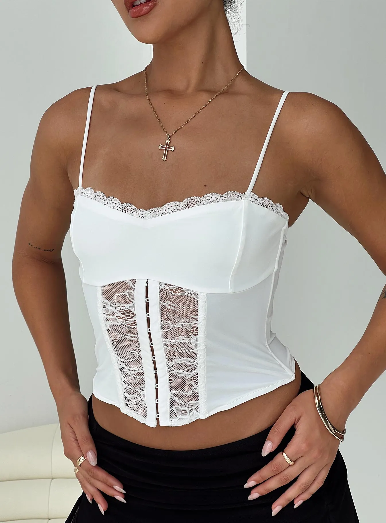 Coletto Corset Top White sold by Princess Polly