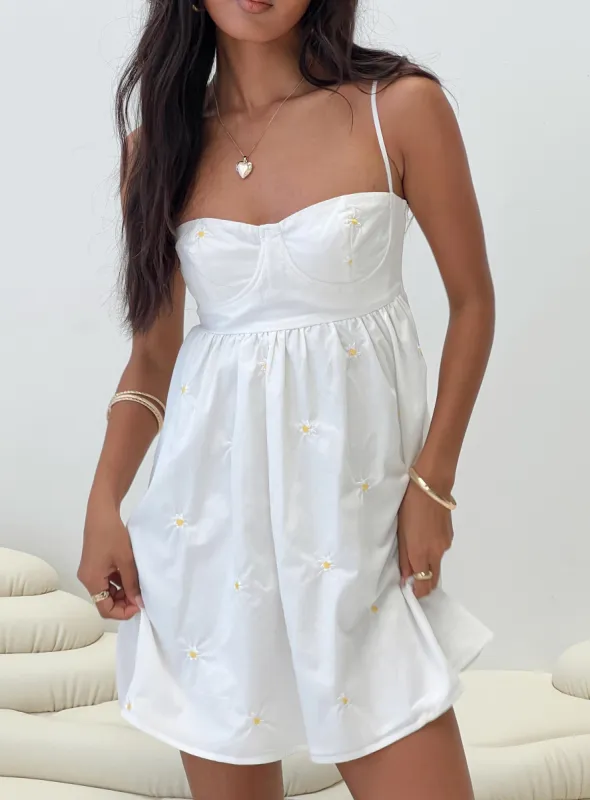 Addington Floral Mini Dress White made by Princess Polly