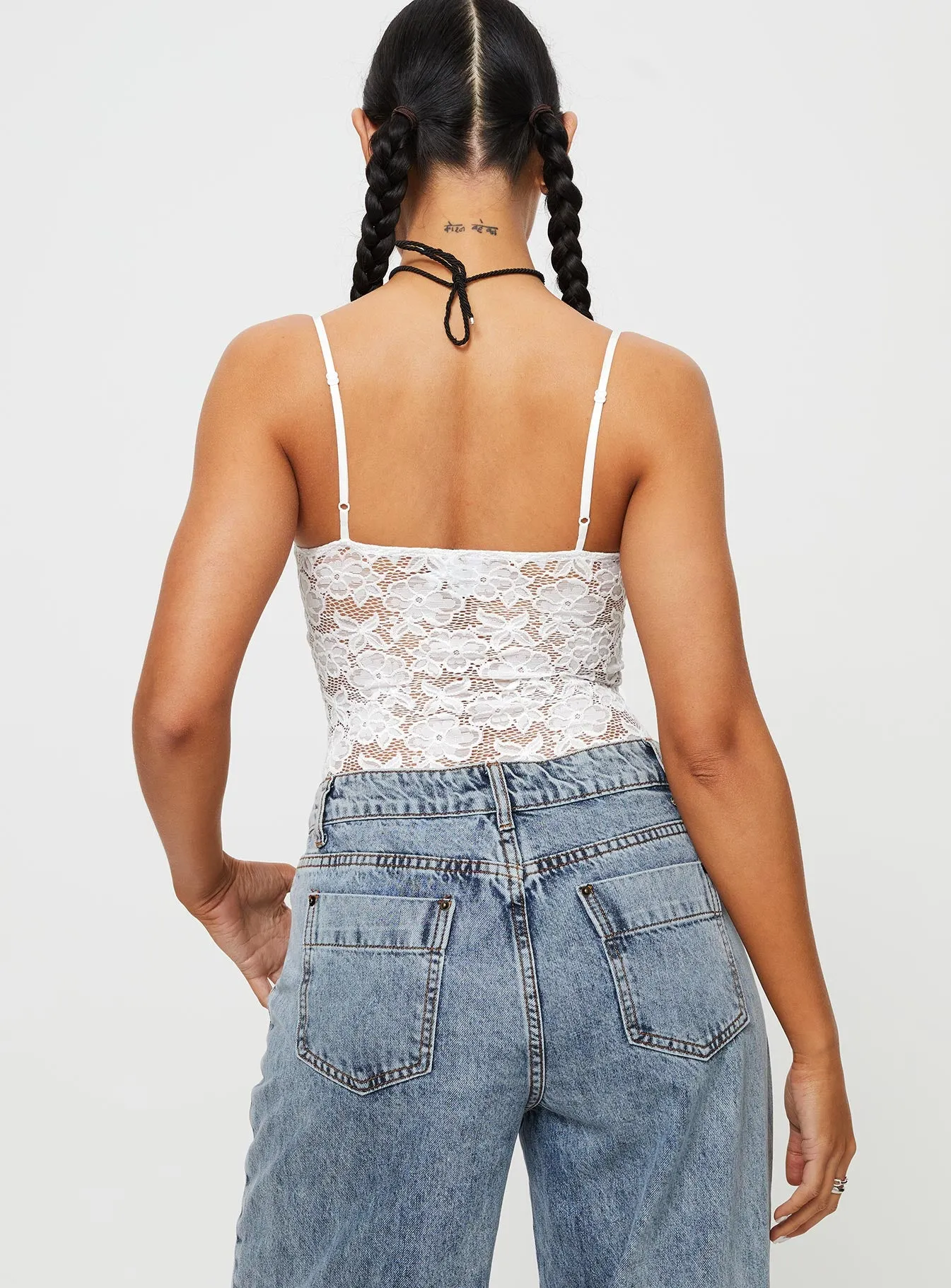 Pennard Lace Bodysuit White sold by Princess Polly product image thumbnail 5