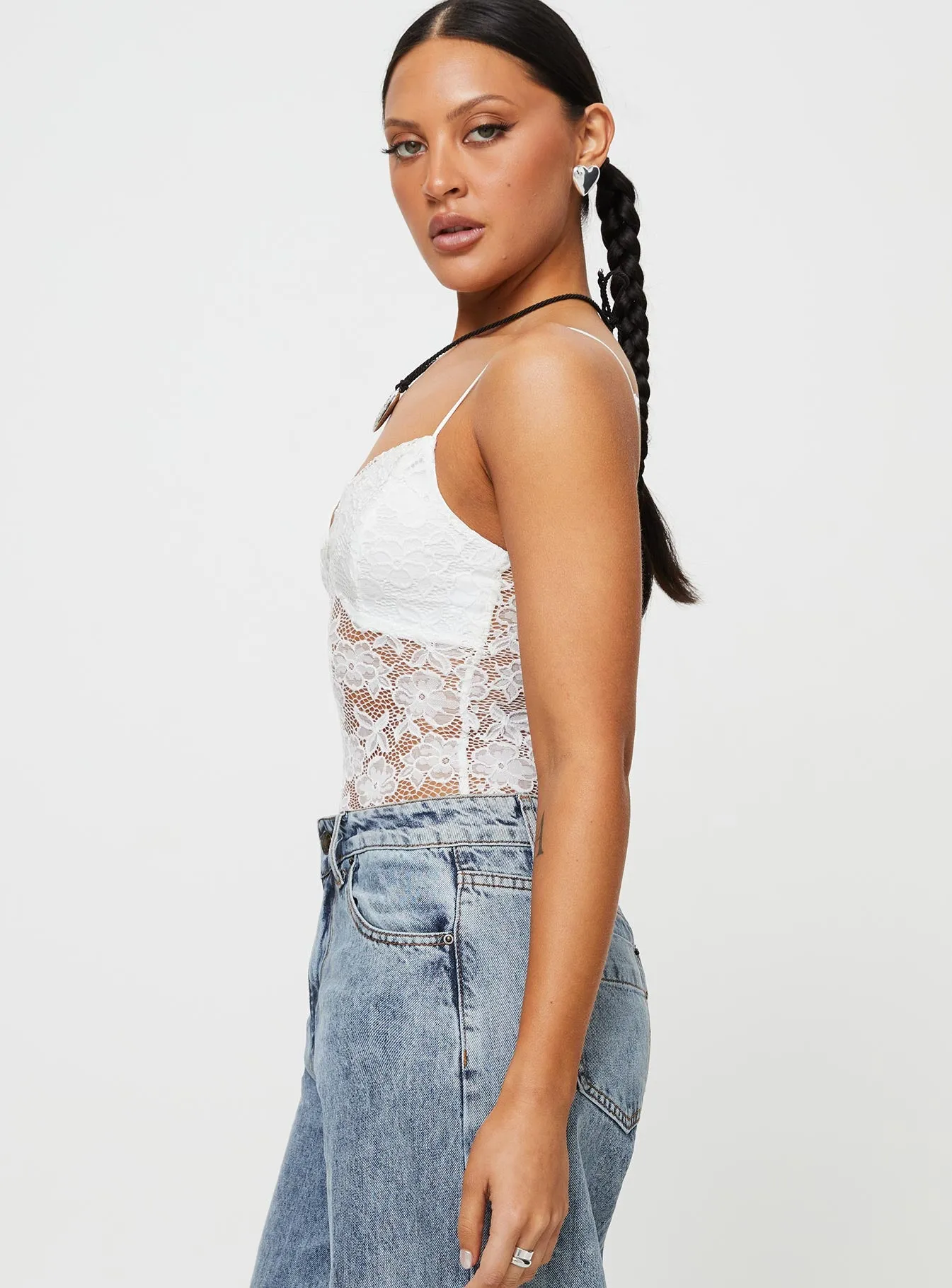 Pennard Lace Bodysuit White sold by Princess Polly product image thumbnail 4