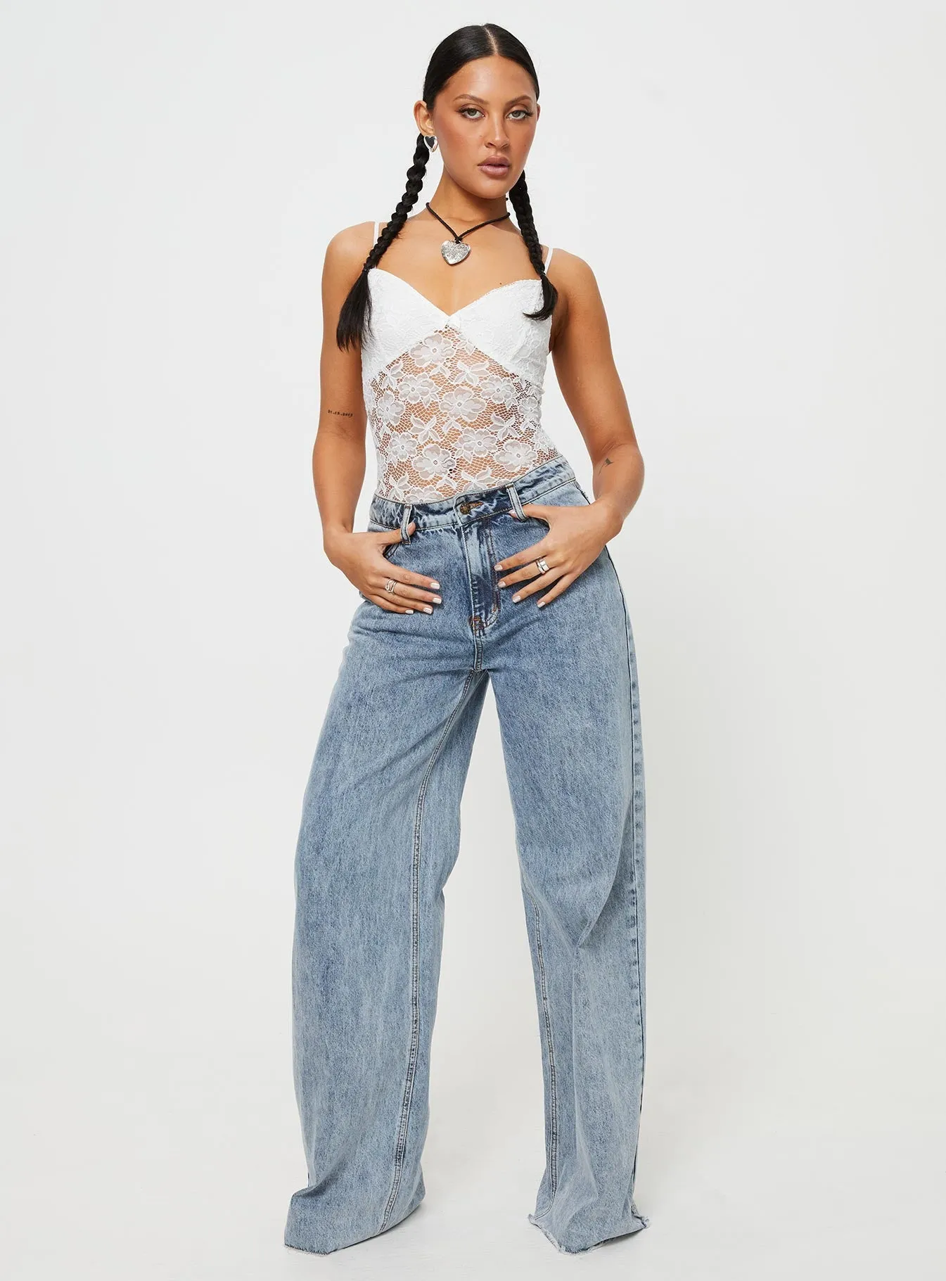 Pennard Lace Bodysuit White sold by Princess Polly product image thumbnail 3