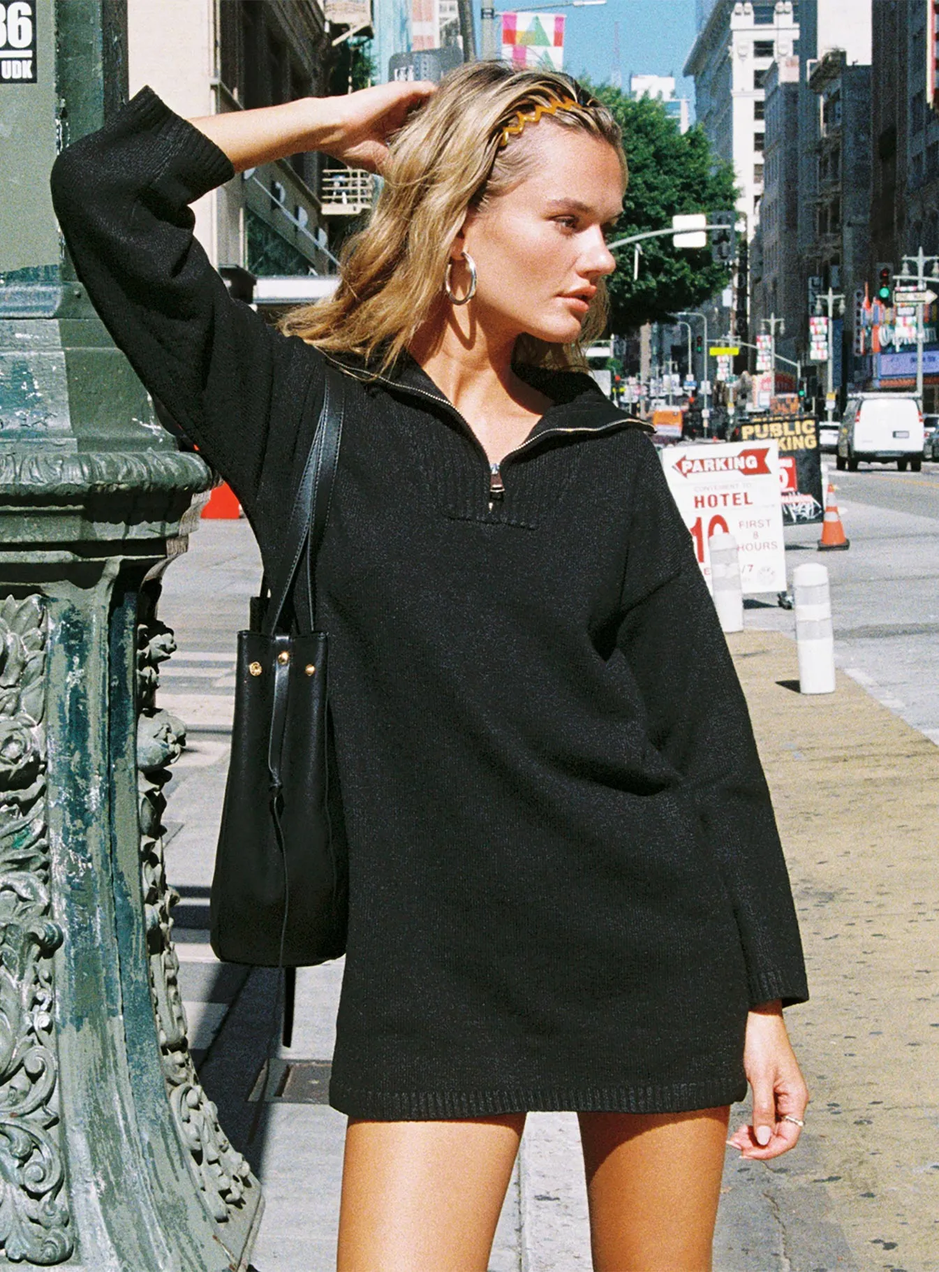 Darmi Mini Sweater Dress Black sold by Princess Polly product image thumbnail 2
