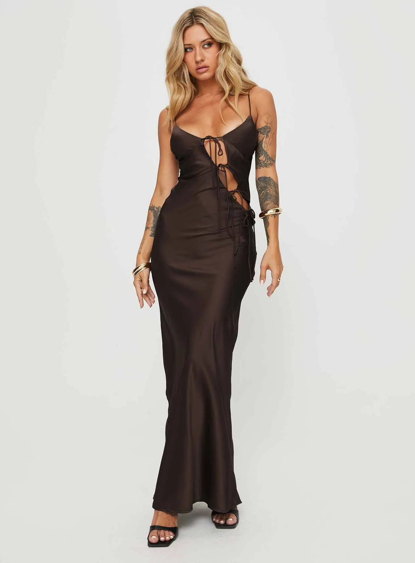 About A Girl Maxi Dress Chocolate sold by Princess Polly product image thumbnail 2