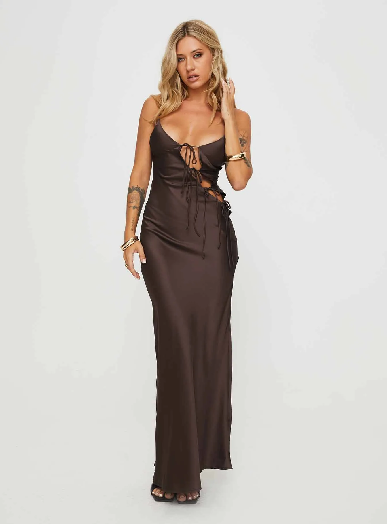 About A Girl Maxi Dress Chocolate sold by Princess Polly product image thumbnail 3