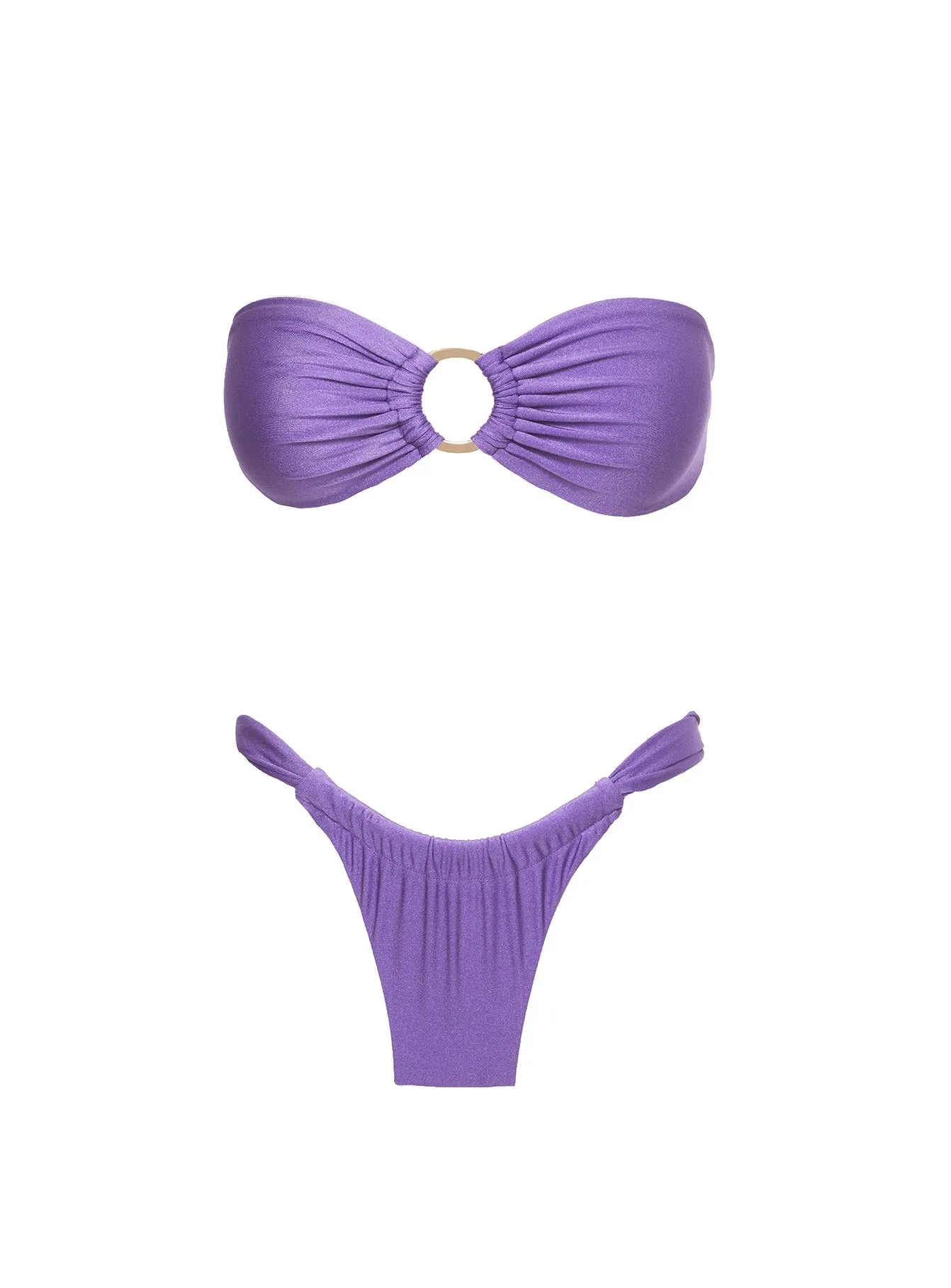 Janea High Cut Ruched Bikini Bottoms Purple sold by Princess Polly product image thumbnail 5
