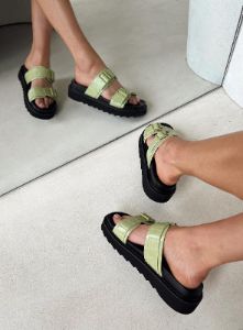 Ma Belle Sandals Matcha Croc sold by Princess Polly