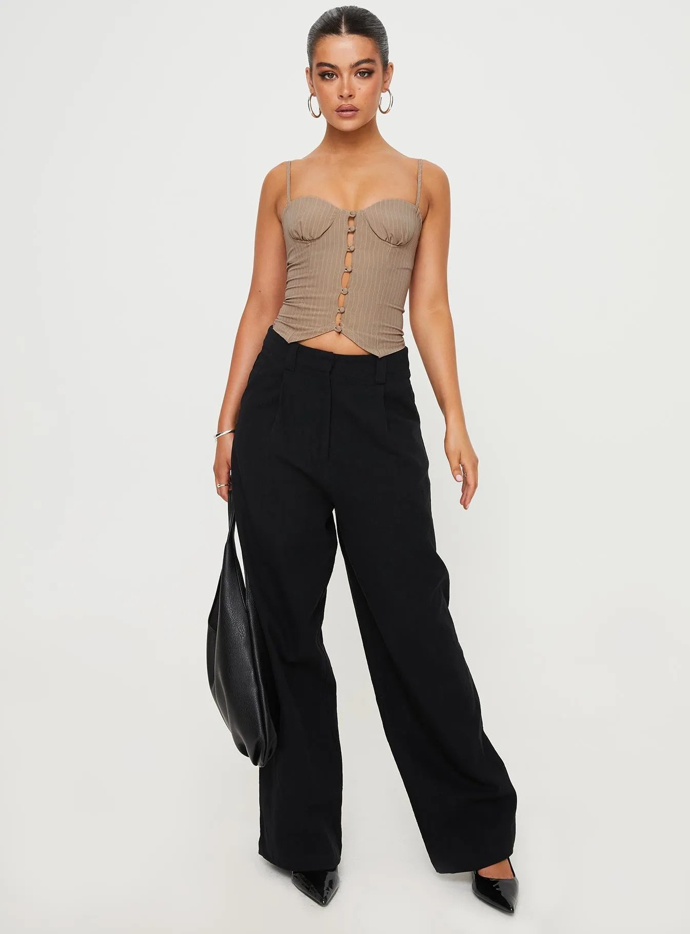 Archette Corset Vest Beige Stripe sold by Princess Polly product image thumbnail 3