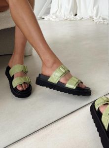 Ma Belle Sandals Matcha Croc sold by Princess Polly