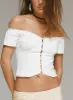 Posner Off The Shoulder Top Ivory sold by Princess Polly