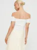 Posner Off The Shoulder Top Ivory sold by Princess Polly