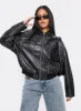 Tanza Faux Leather Jacket Washed Black sold by Princess Polly
