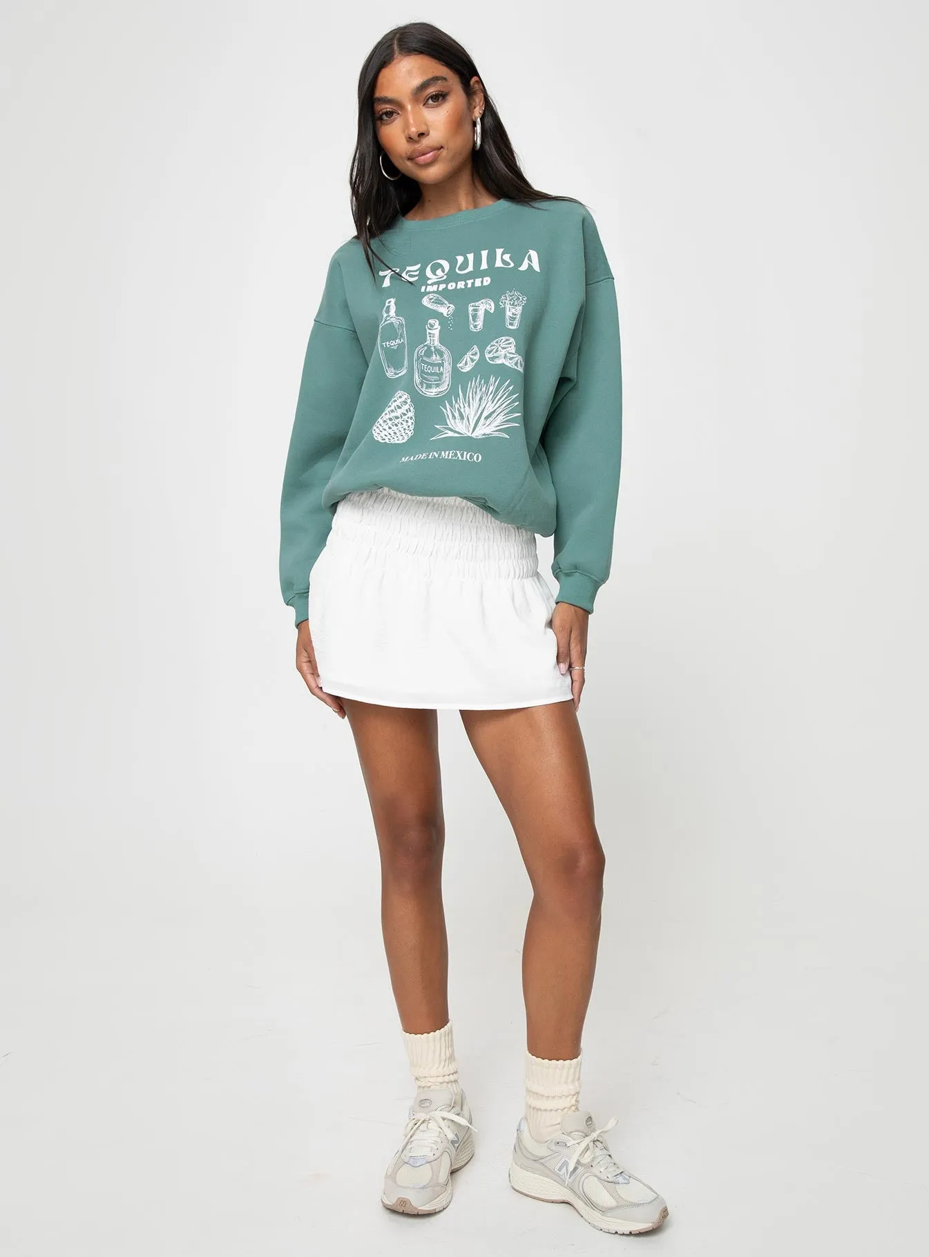 Tequila Crew Neck Sweatshirt Sage sold by Princess Polly product image thumbnail 2