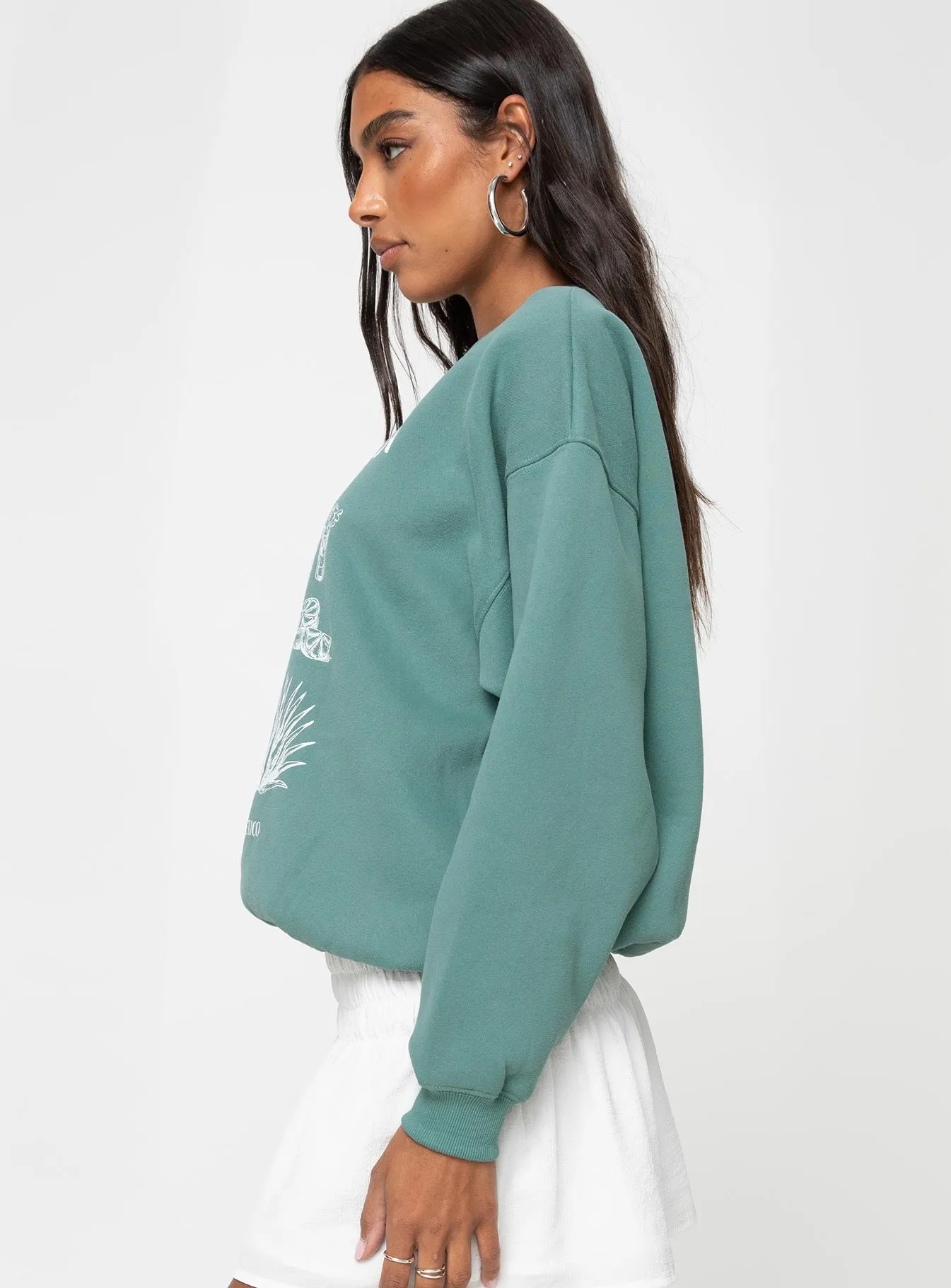Tequila Crew Neck Sweatshirt Sage sold by Princess Polly product image thumbnail 3