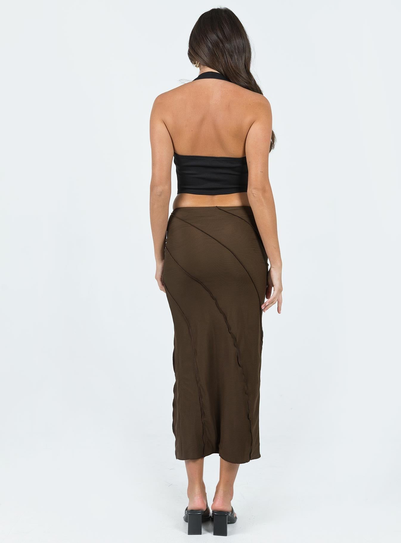 Erika Midi Skirt Brown sold by Princess Polly product image thumbnail 4