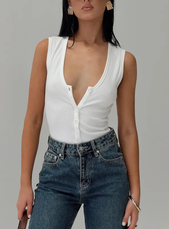 Avahlee Bodysuit White sold by Princess Polly