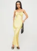 Treasure Bias Cut Maxi Dress Lemon sold by Princess Polly