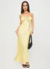Treasure Bias Cut Maxi Dress Lemon sold by Princess Polly