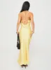 Treasure Bias Cut Maxi Dress Lemon sold by Princess Polly
