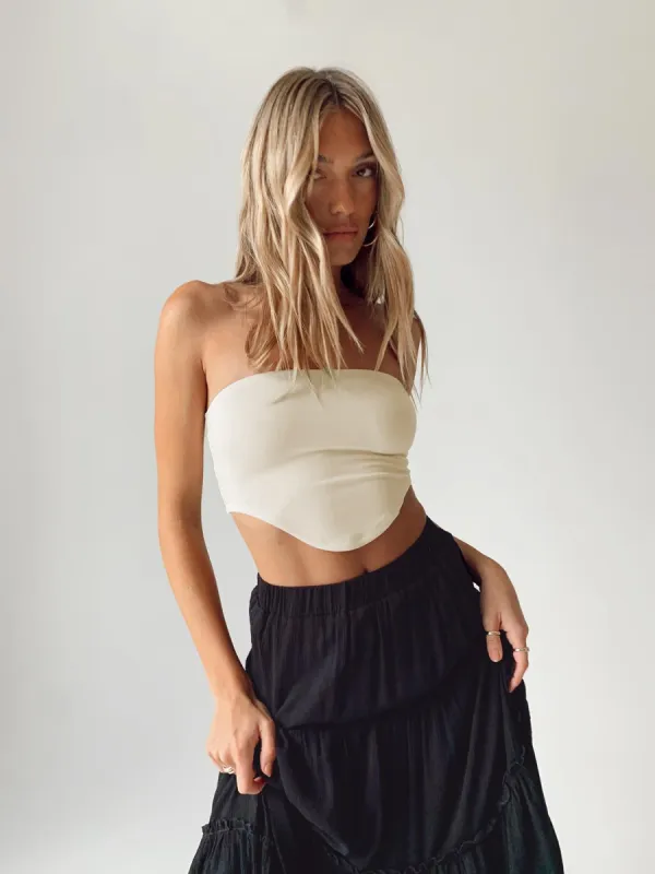 Baram Strapless Top Cream sold by Princess Polly