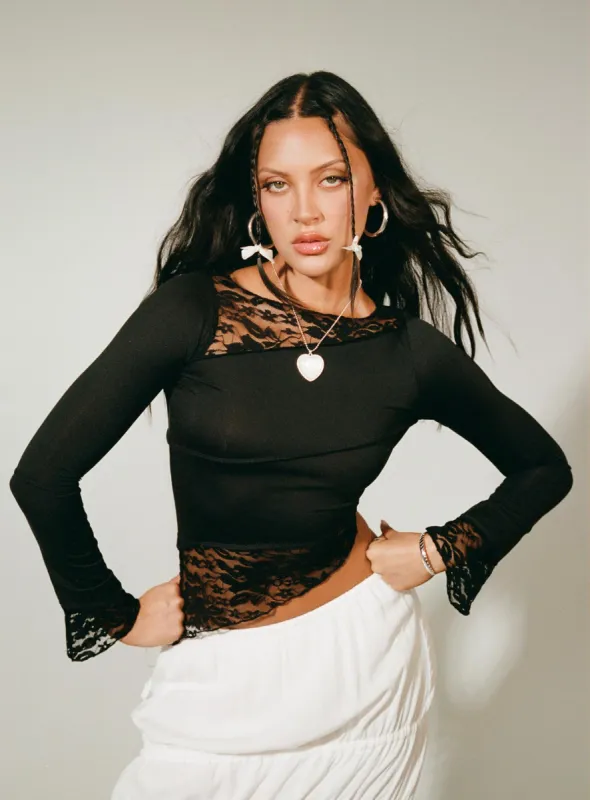 Motel Lucca Top Lace Black sold by Princess Polly