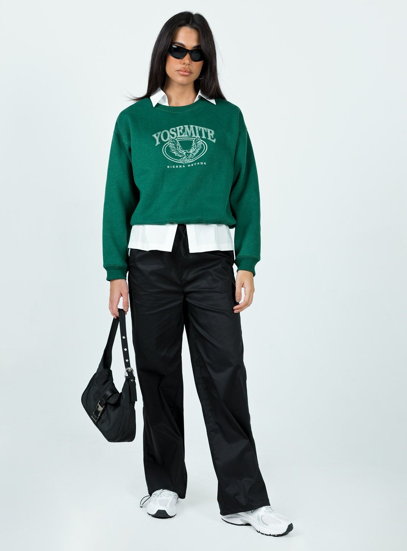 Yosemite Oversized Crewneck Sweatshirt Green sold by Princess Polly product image thumbnail 3