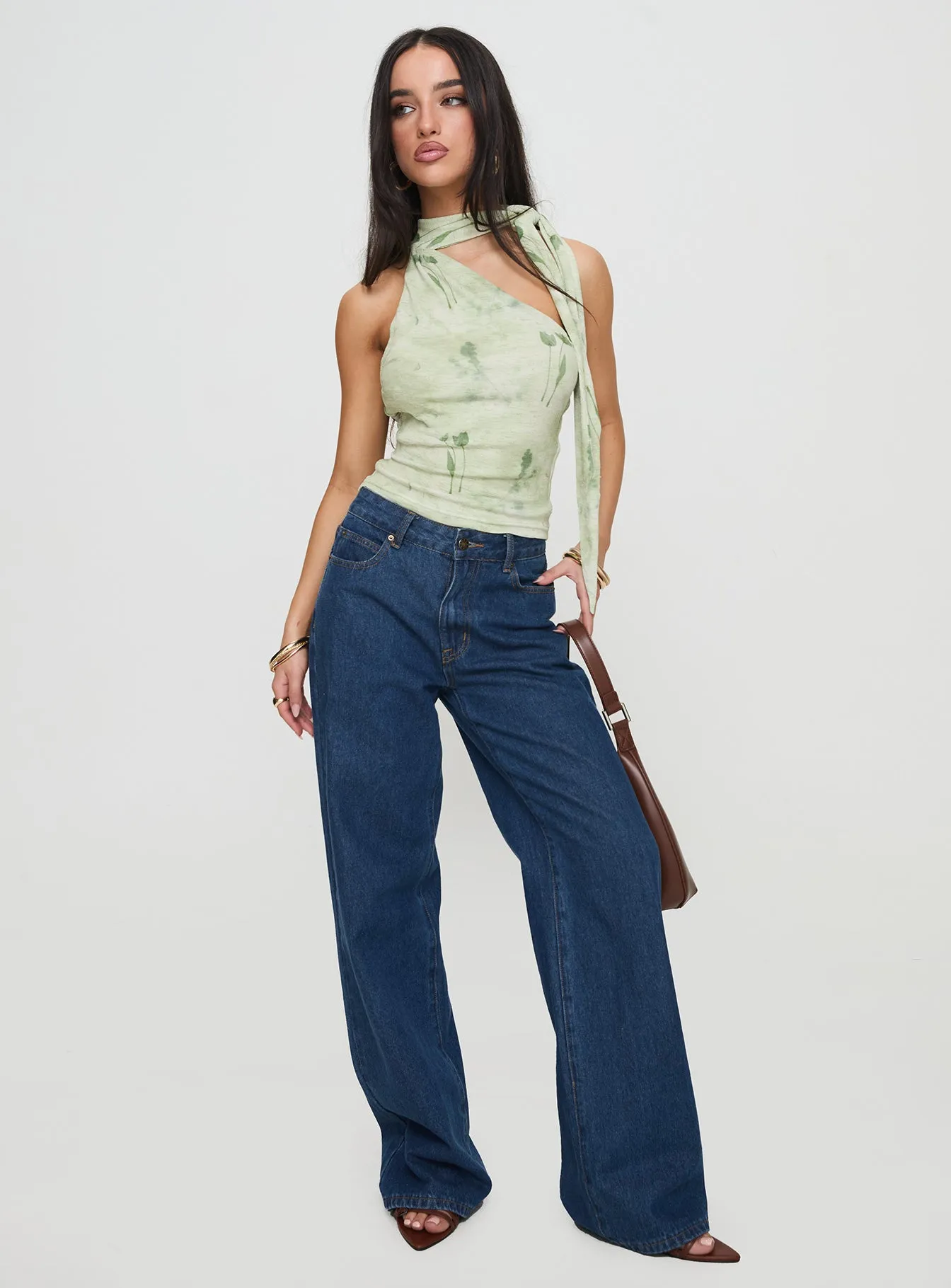 Anderstone Neck Tie Top Green sold by Princess Polly product image thumbnail 3