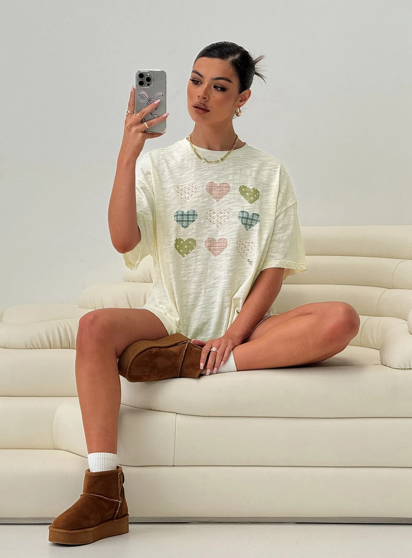 Heart Strong Nightie Sleep Dress Multi sold by Princess Polly