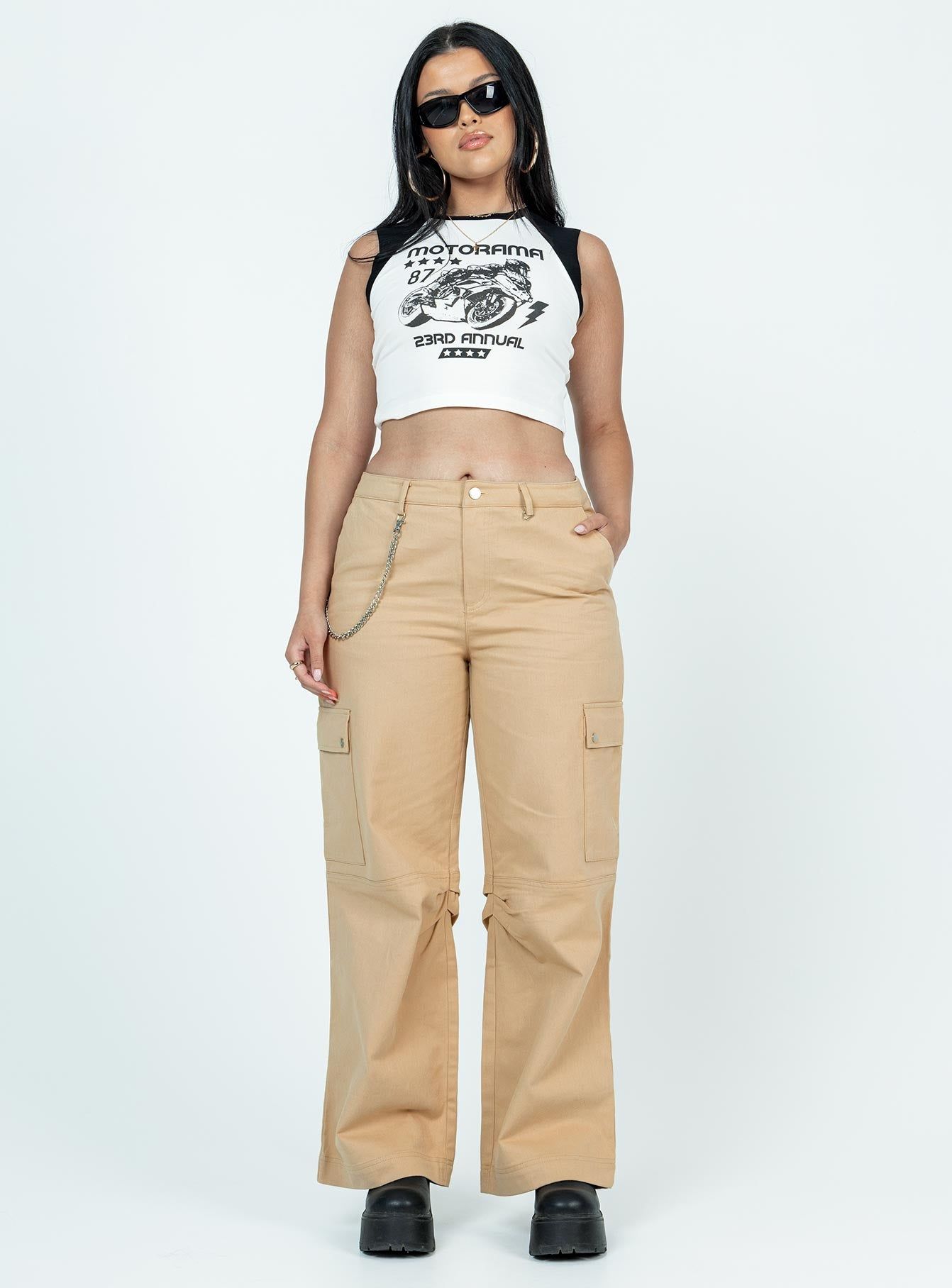 Motorama Tank White / Black sold by Princess Polly product image thumbnail 3