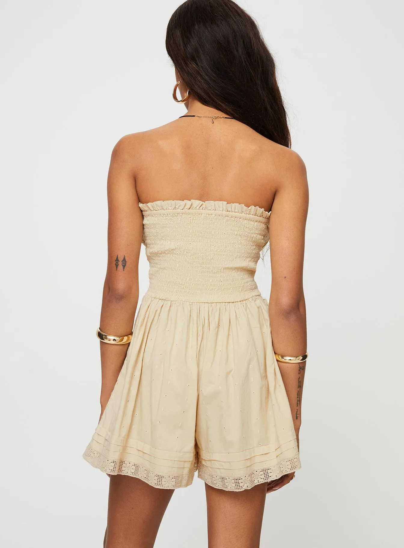 Vip Strapless Romper Beige sold by Princess Polly product image thumbnail 5