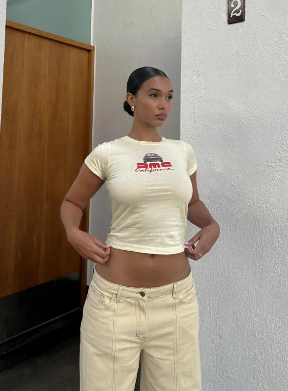 Dmc Cali Tee White sold by Princess Polly