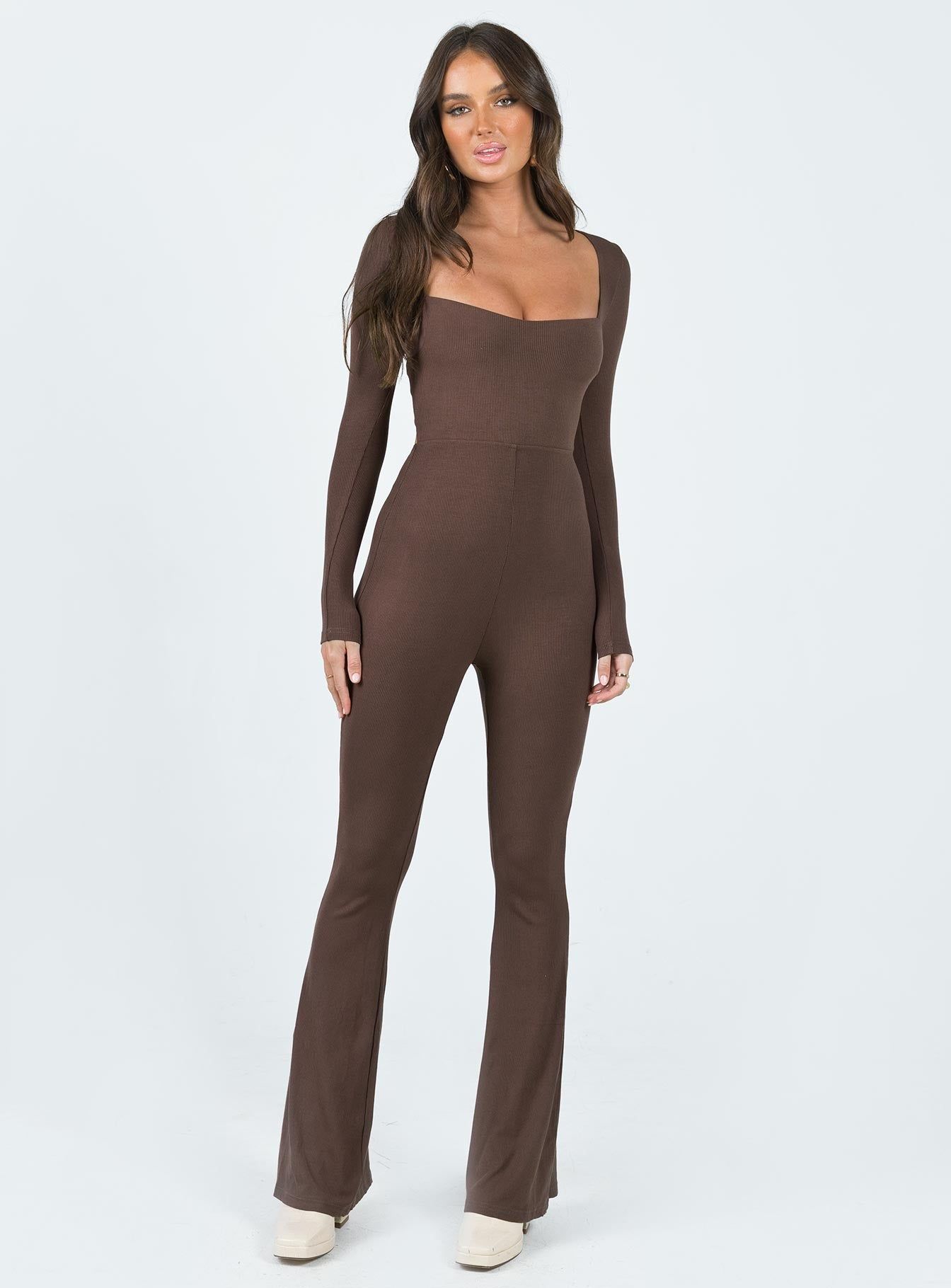Devera Jumpsuit Brown sold by Princess Polly